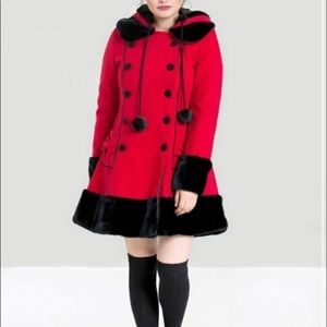 Hell Bunny Sarah Jane coat red XS custom extras
